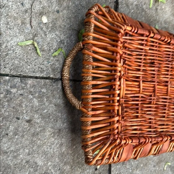 Woven Brown Rectangular Tray - Picture 4 of 4